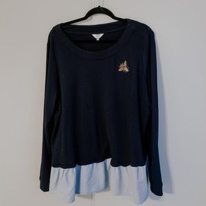 Peplum Blouse with Bee Detail